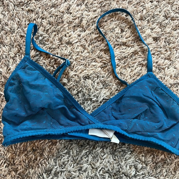J. Crew French bralette in teal point d'esprit size small - Picture 1 of 4